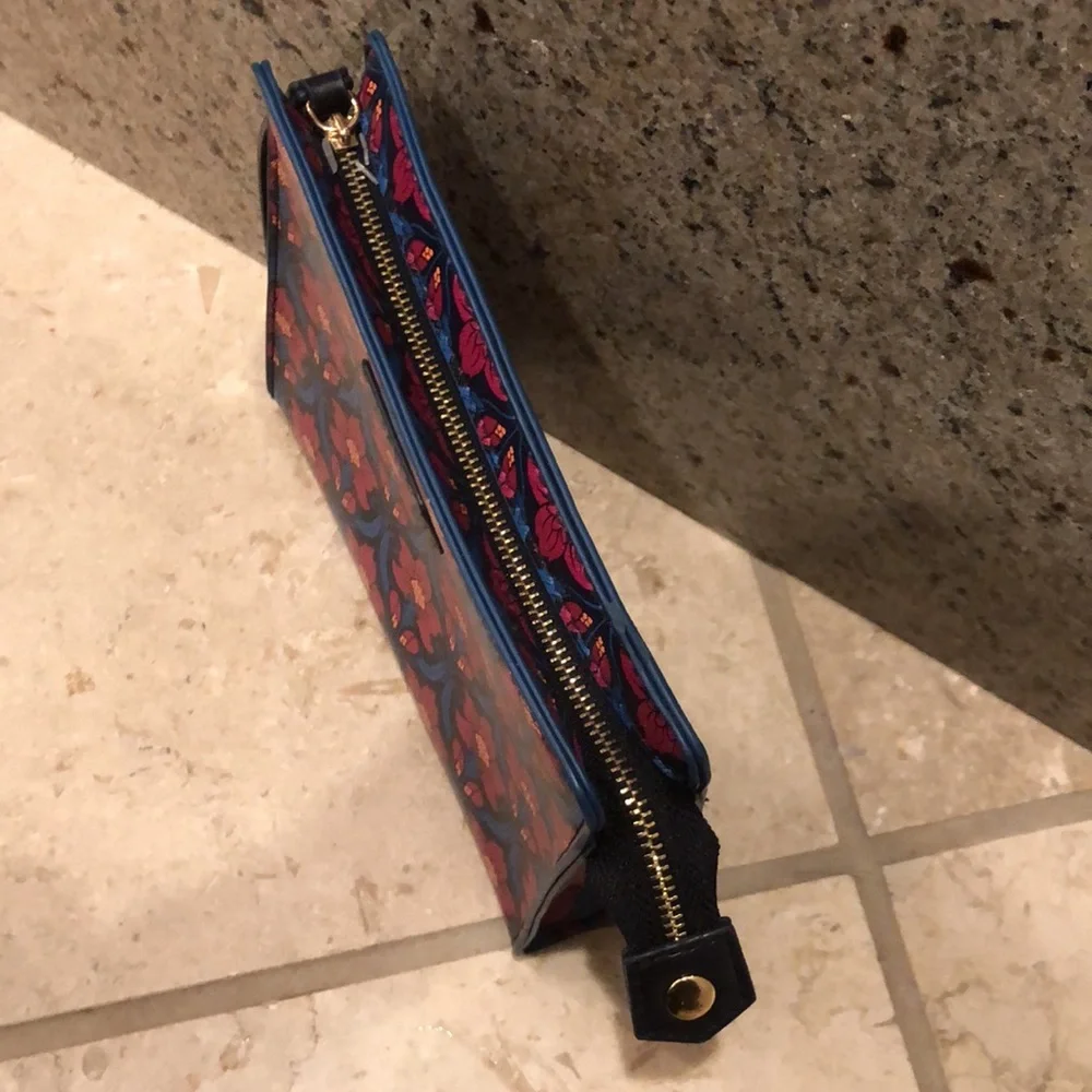 New Liberty London colorful floral square mini clutch wristlet toiletry handbag